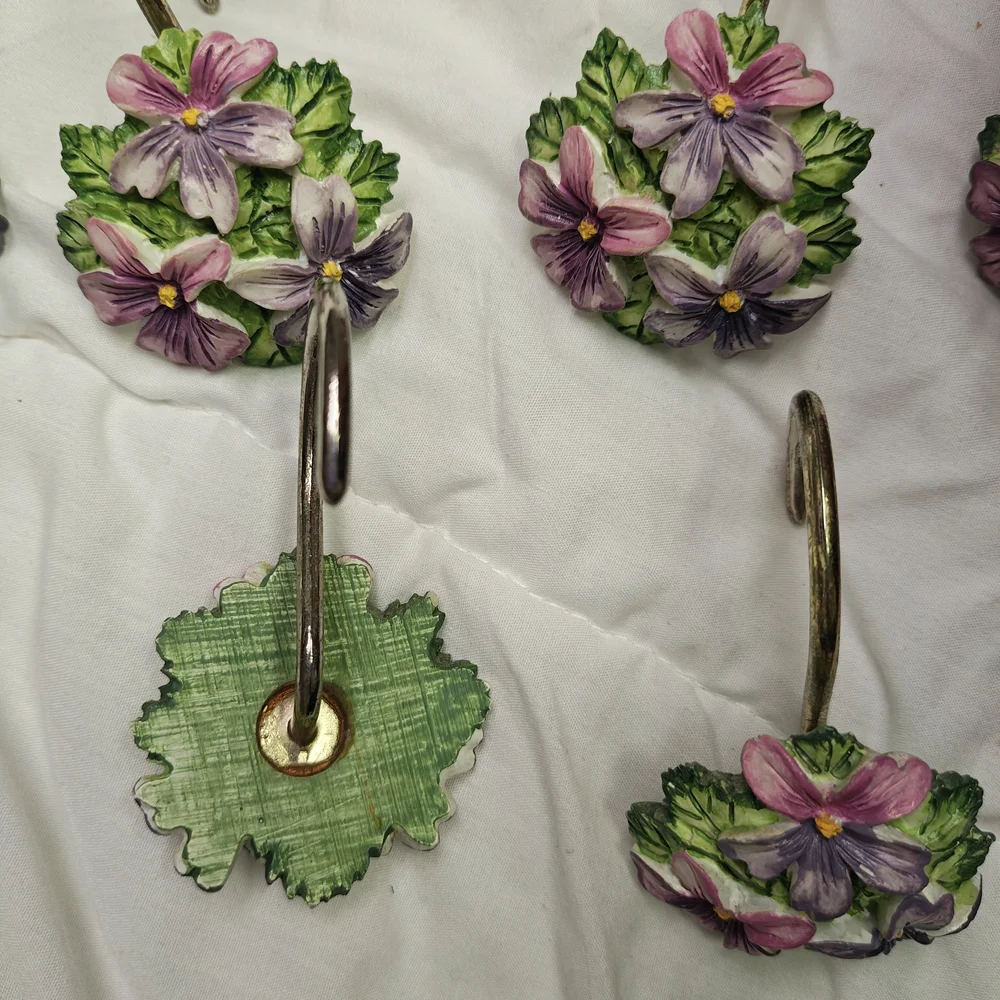 Floral Shower Curtain Hooks - Picture 3 of 3